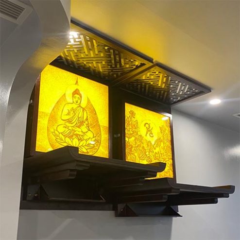 Bàn Thờ Treo Tường Phật Kết Hợp Gia Tiên Mẫu Đẹp BT-2661