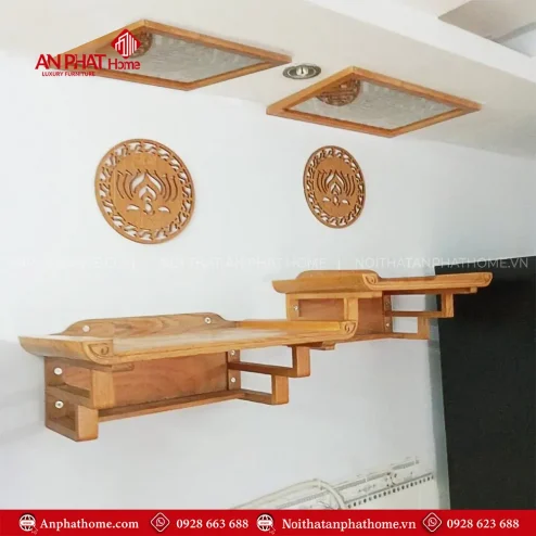 Bàn Thờ Treo Tường Thờ Phật Kết Hợp Gia Tiên BT-2648