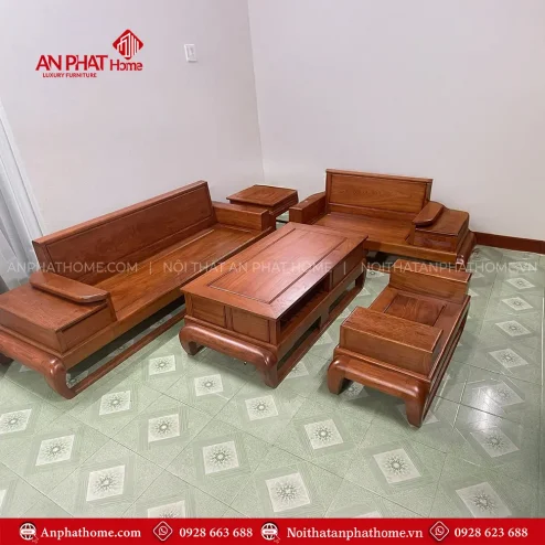 Bộ Bàn Ghế Sofa Đùi Gà Gỗ Hương Đá Sang Trọng F-1317