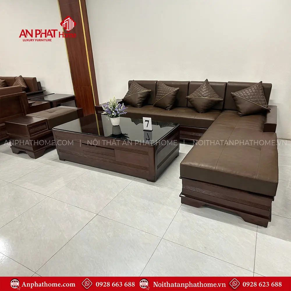 Bộ Bàn Ghế Sofa Gỗ Sồi Hiện Đại F-1306 5 Bộ Bàn Ghế Sofa Gỗ Sồi Hiện Đại F-1306