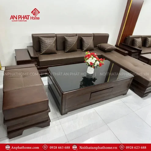 Bộ Bàn Ghế Sofa Gỗ Sồi Hiện Đại F-1309