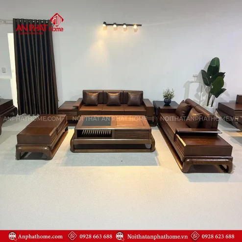 Bộ Bàn Ghế Sofa Gỗ Sồi Hiện Đại F-1323