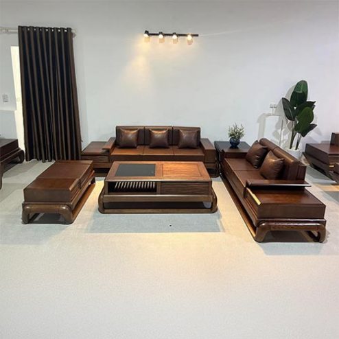 Bộ Bàn Ghế Sofa Gỗ Sồi Hiện Đại F-1323