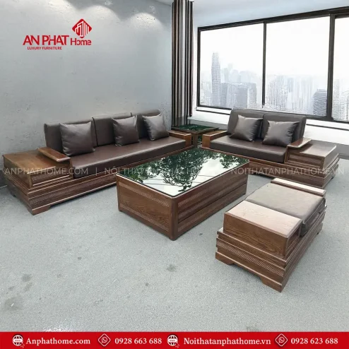 Bộ Bàn Ghế Sofa Hiện Đại Gỗ Sồi Nga F-1327
