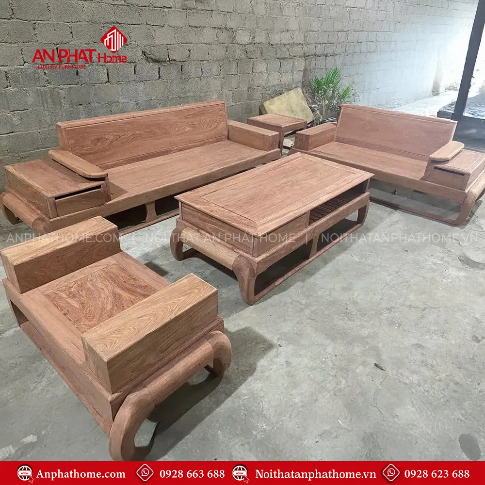 Bộ Bàn Ghế Sofa Phòng Khách Gỗ Hương Đá F-1316 6 Bộ Bàn Ghế Sofa Phòng Khách Gỗ Hương Đá F-1316