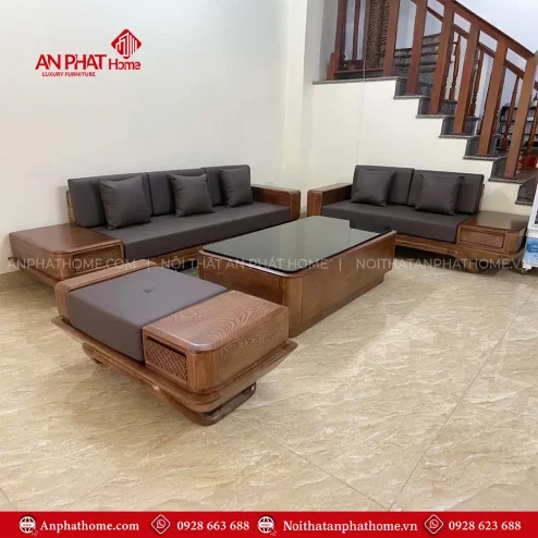 Bộ Bàn Ghế Sofa Phòng Khách Gỗ Sồi F-1312