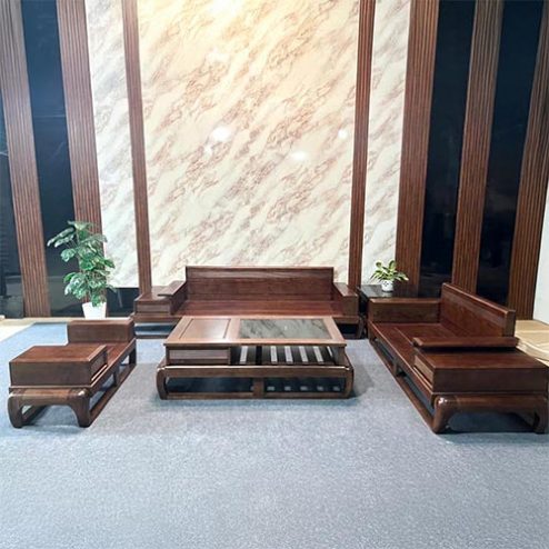 Bộ Sofa Bàn Trà Gỗ Sồi Nga Hiện Đại Sang Trọng F-1328
