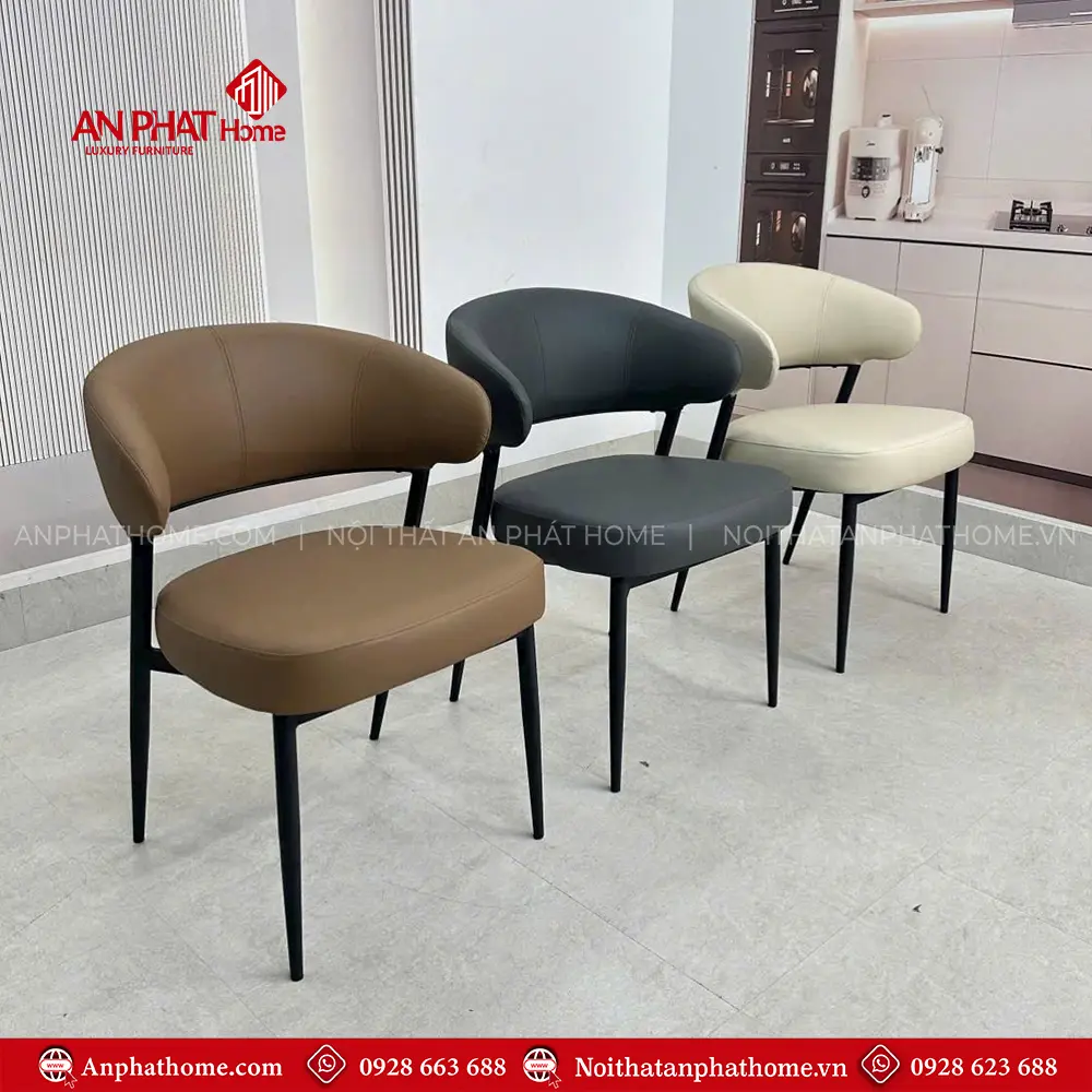 Ghế Ăn Hiện Đại Bọc Da Mẫu Lưng Khuyết Nhập Khẩu GA79 12 Ghế Ăn Hiện Đại Bọc Da Mẫu Lưng Khuyết Nhập Khẩu GA79