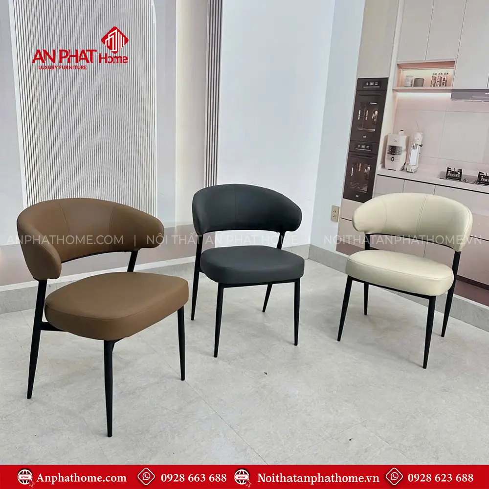 Ghế Ăn Hiện Đại Bọc Da Mẫu Lưng Khuyết Nhập Khẩu GA79 11 Ghế Ăn Hiện Đại Bọc Da Mẫu Lưng Khuyết Nhập Khẩu GA79