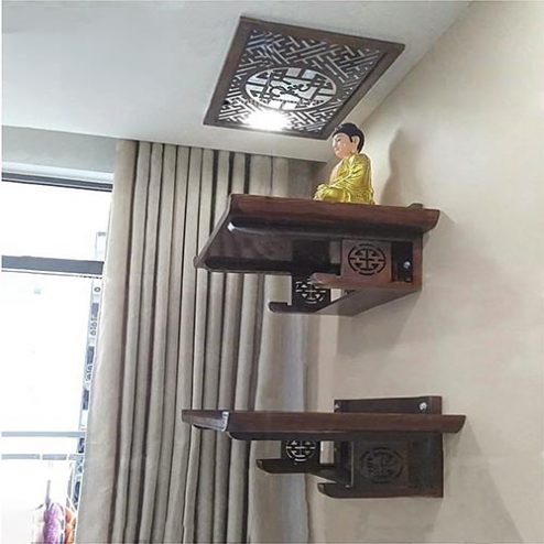 Kệ Thờ Treo Tường 2 Tầng Đẹp Đơn Giản BT-2643