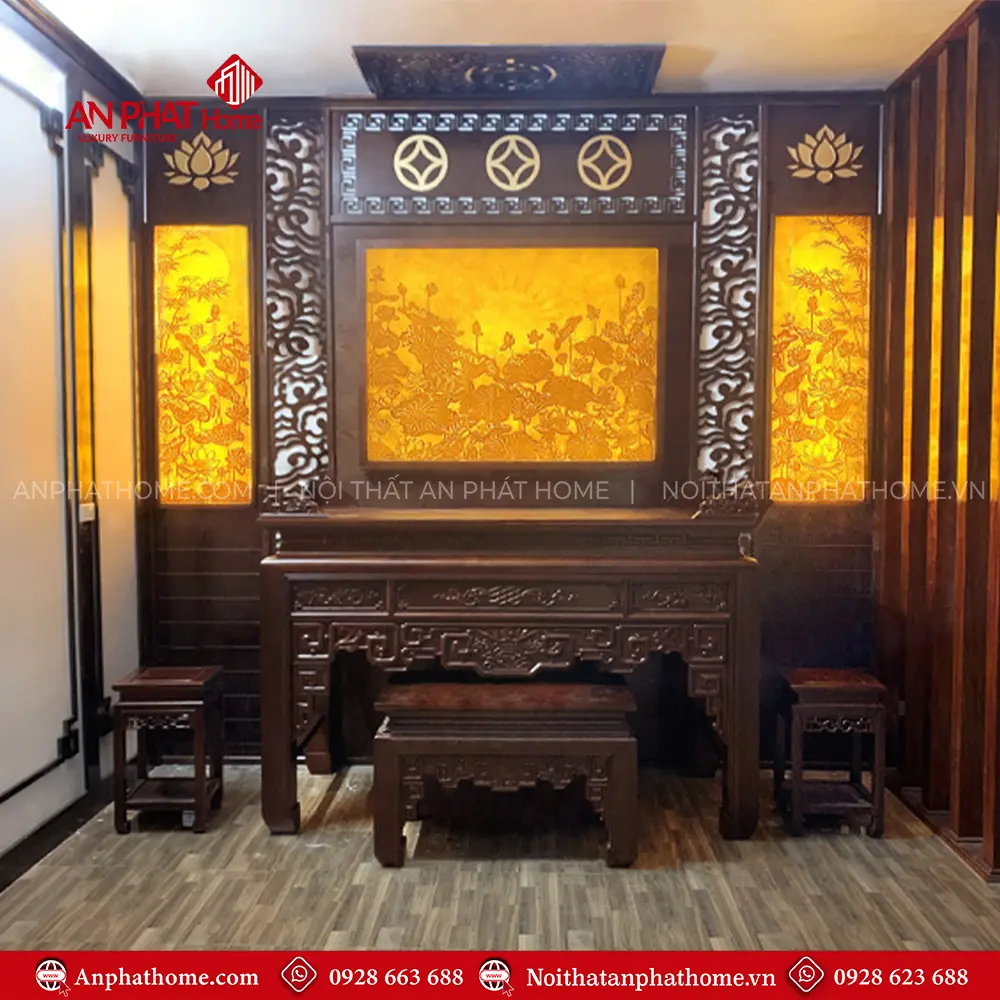 Không Gian Phòng Thờ Gỗ Gụ Đẹp BT-2476 7 Không Gian Phòng Thờ Gỗ Gụ Đẹp BT-2476