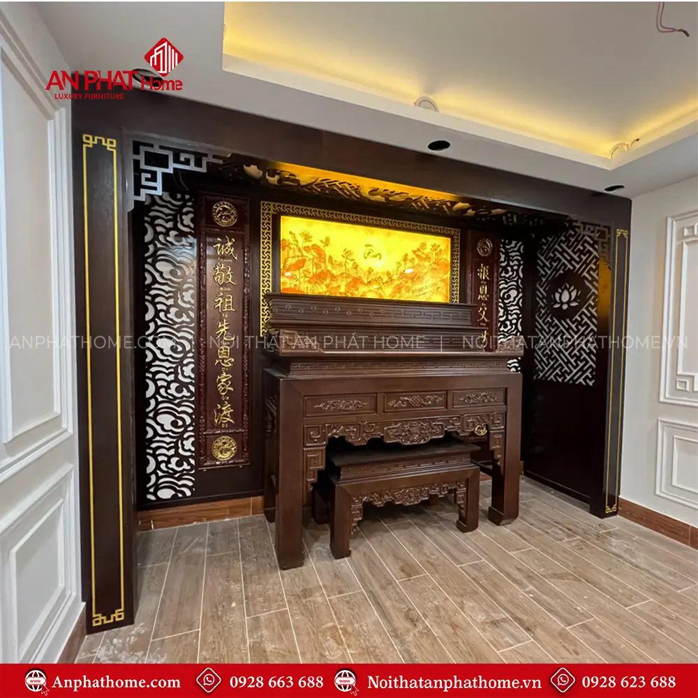 Không Gian Thờ Cao Cấp Bàn Thờ Tam Cấp Gỗ Gụ BT-2478 11 Không Gian Thờ Cao Cấp Bàn Thờ Tam Cấp Gỗ Gụ BT-2478