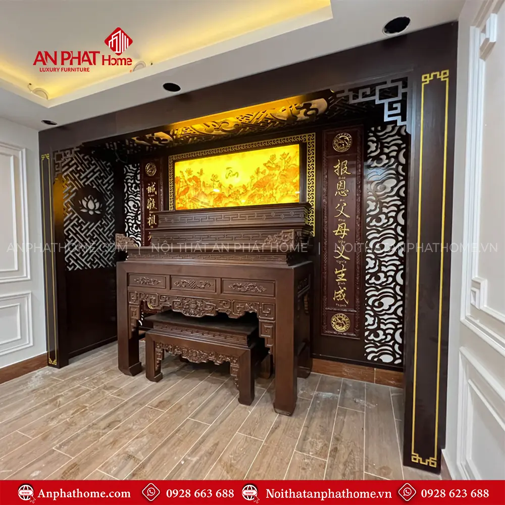 Không Gian Thờ Cao Cấp Bàn Thờ Tam Cấp Gỗ Gụ BT-2478 10 Không Gian Thờ Cao Cấp Bàn Thờ Tam Cấp Gỗ Gụ BT-2478