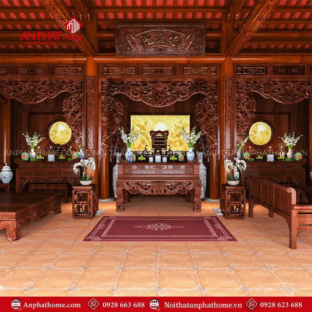 Không Gian Thờ Cho Nhà Thờ Họ BT-2424 3 Không Gian Thờ Cho Nhà Thờ Họ BT-2424