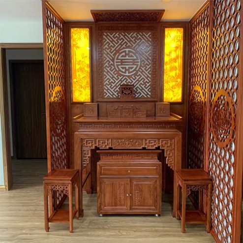 Không Gian Thờ Đẹp Gỗ Hương Đá BT-2477