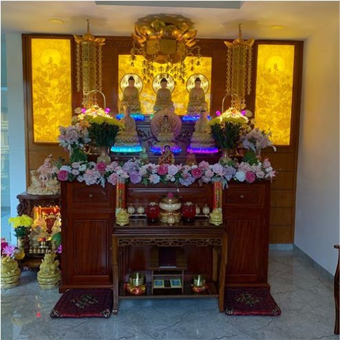 Không Gian Thờ Đẹp Tủ Thờ Gỗ Hương BT-2474