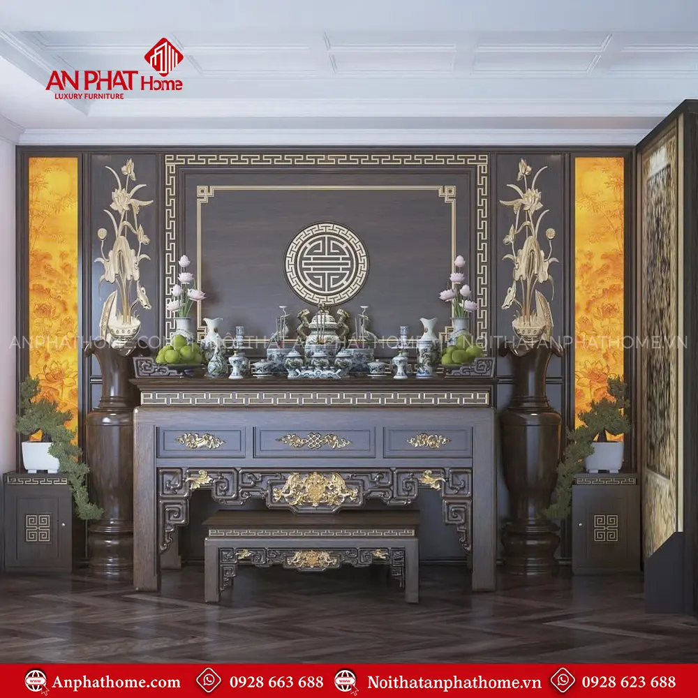 Không Gian Thờ Gỗ Gụ Cao Cấp BT-2334 3 Không Gian Thờ Gỗ Gụ Cao Cấp BT-2334