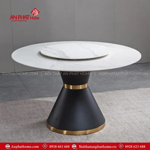 Mẫu Bàn Ăn Hiện Đại Mặt Tròn Xoay Thông Minh BA-2144