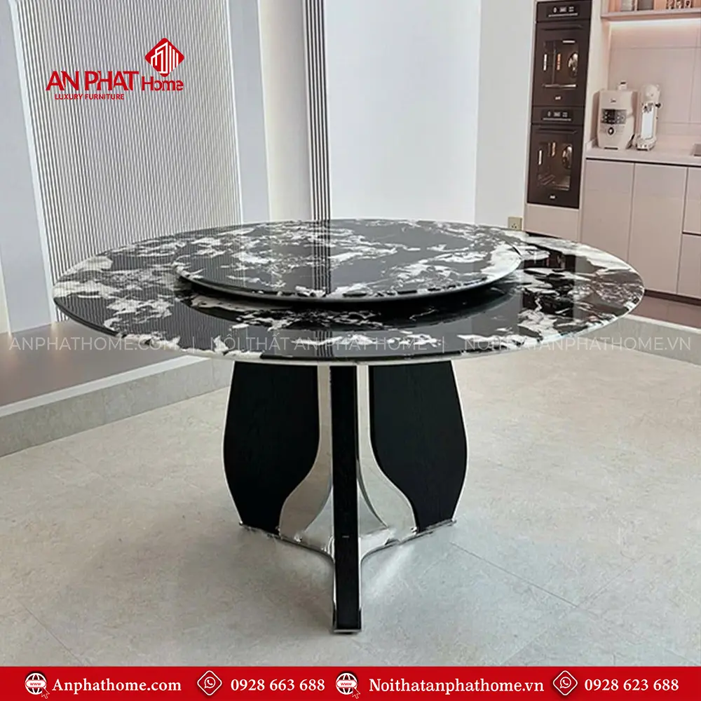 Mẫu Bàn Ăn Tròn Xoay Hiện Đại Cho Nhà Phố BA-2156 9 Mẫu Bàn Ăn Tròn Xoay Hiện Đại Cho Nhà Phố BA-2156