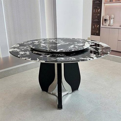 Mẫu Bàn Ăn Tròn Xoay Hiện Đại Cho Nhà Phố BA-2156