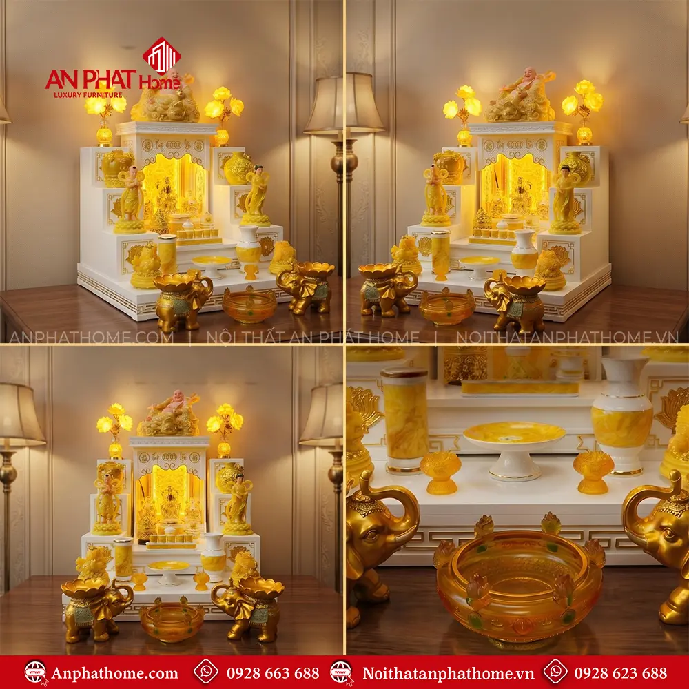 Mẫu Bàn Thờ Ông Địa Hiện Đại Cao Cấp Đồ Thờ Vàng BT-2681 6 Mẫu Bàn Thờ Ông Địa Hiện Đại Cao Cấp Đồ Thờ Vàng BT-2681