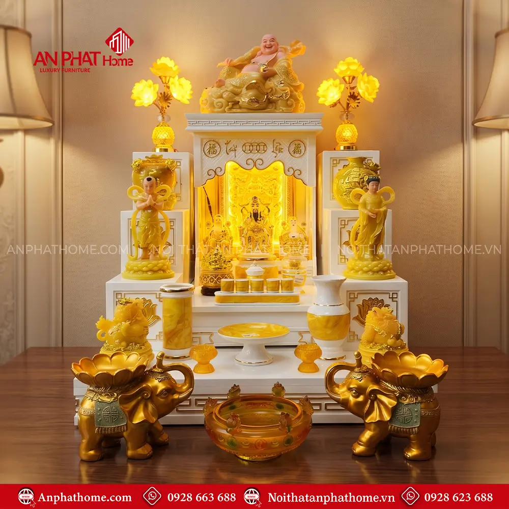 Mẫu Bàn Thờ Ông Địa Hiện Đại Cao Cấp Đồ Thờ Vàng BT-2681 5 Mẫu Bàn Thờ Ông Địa Hiện Đại Cao Cấp Đồ Thờ Vàng BT-2681