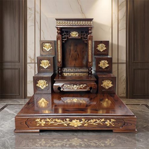 Mẫu Bàn Thờ Thần Tài Sang Trọng 2 Cột Đẹp BT-2736