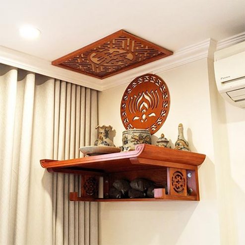 Mẫu Bàn Thờ Treo Tường Gỗ Gõ Đỏ Cao Cấp BT-2656