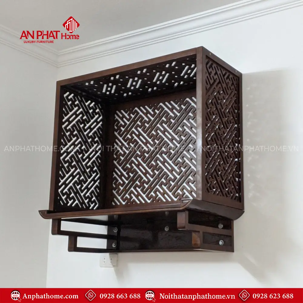 Mẫu Bàn Thờ Treo Tường Kết Hợp Vách Chữ Vạn BT-2658 7 Mẫu Bàn Thờ Treo Tường Kết Hợp Vách Chữ Vạn BT-2658