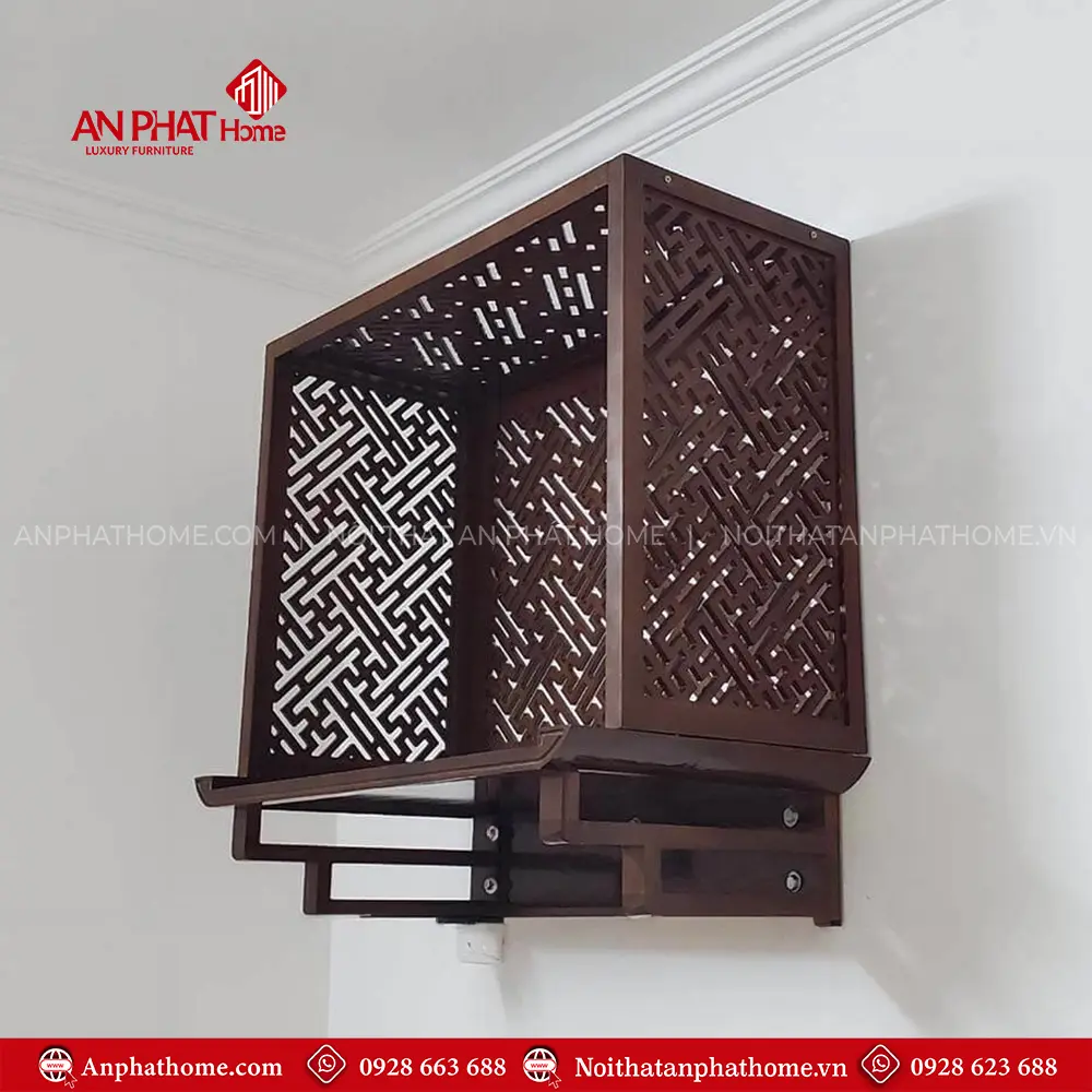 Mẫu Bàn Thờ Treo Tường Kết Hợp Vách Chữ Vạn BT-2658 9 Mẫu Bàn Thờ Treo Tường Kết Hợp Vách Chữ Vạn BT-2658