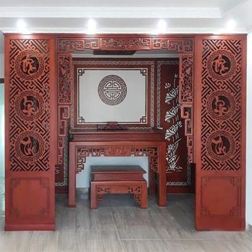 Mẫu Cửa Vách Phòng Thờ Đẹp Gỗ MDF VN-4388