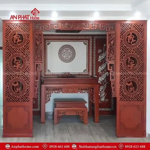 Mẫu Cửa Vách Phòng Thờ Đẹp Gỗ MDF VN-4388