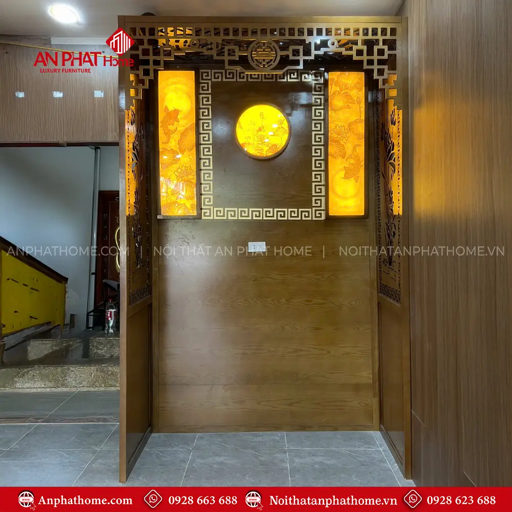 Mẫu Vách Bàn Thờ Kết Hợp Tranh Trúc Chỉ VN-4358 8 Mẫu Vách Bàn Thờ Kết Hợp Tranh Trúc Chỉ VN-4358