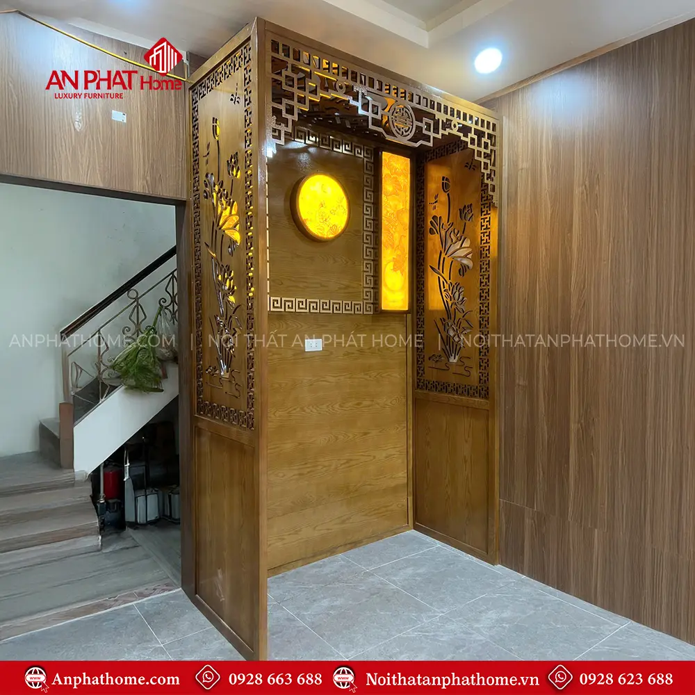 Mẫu Vách Bàn Thờ Kết Hợp Tranh Trúc Chỉ VN-4358 7 Mẫu Vách Bàn Thờ Kết Hợp Tranh Trúc Chỉ VN-4358