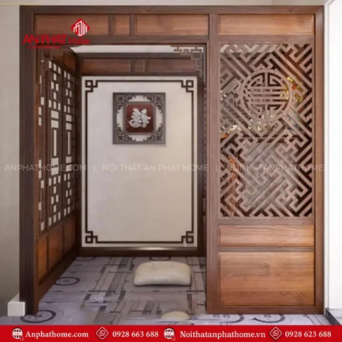 Mẫu Vách Ngăn Không Gian Thờ Gỗ Tự Nhiên VN-4392