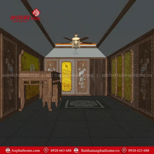 mau vach phong tho biet thu ket hop tranh truc chi vn 436500007