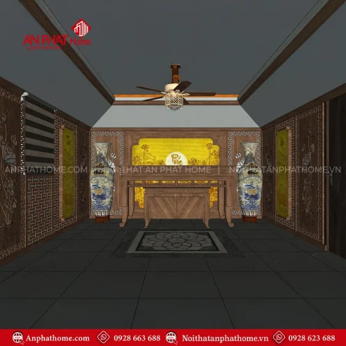 mau vach phong tho biet thu ket hop tranh truc chi vn 436500008