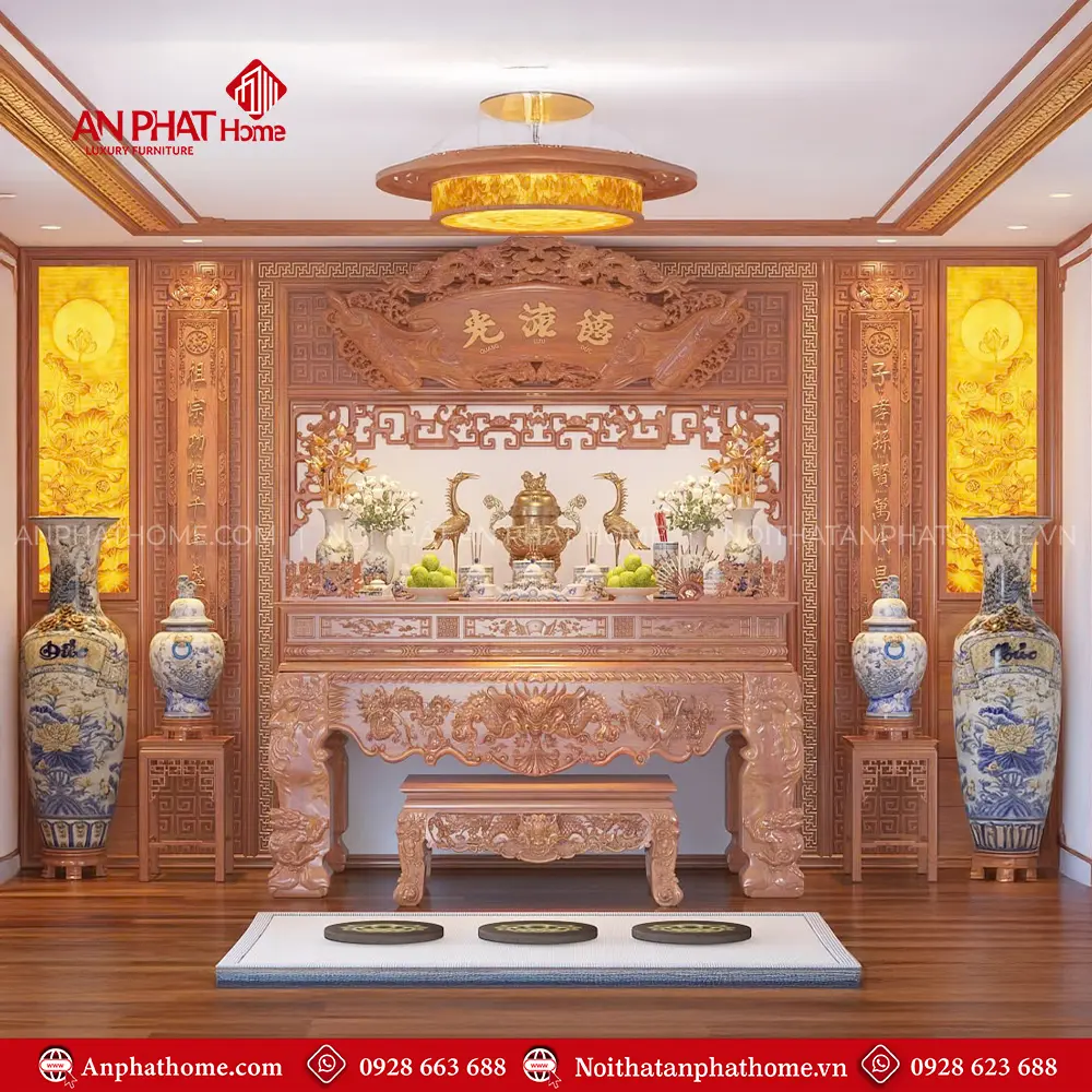 Phòng Thờ Biệt Thư Cao Cấp Gỗ Hương Đá BT-2329 3 Phòng Thờ Biệt Thư Cao Cấp Gỗ Hương Đá BT-2329