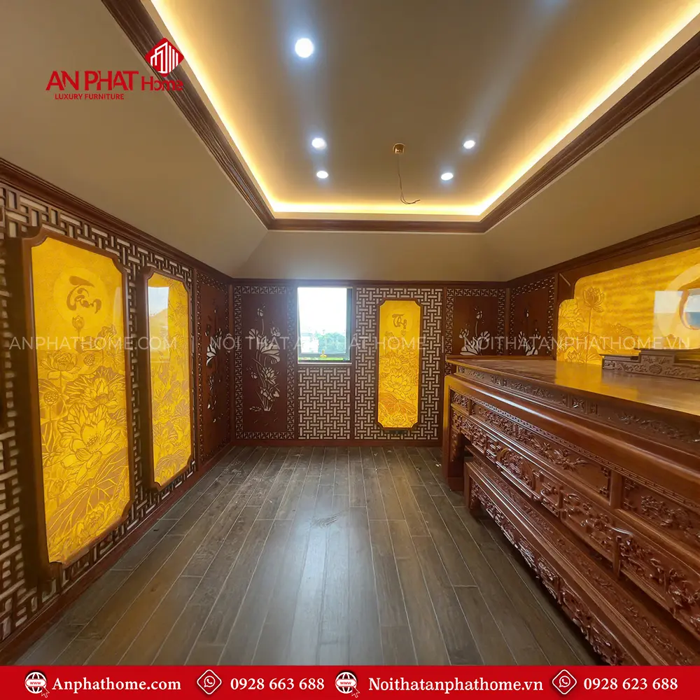 Phòng Thờ Biệt Thự Cao Cấp Gỗ Hương Đá BT-2583 14 Phòng Thờ Biệt Thự Cao Cấp Gỗ Hương Đá BT-2583