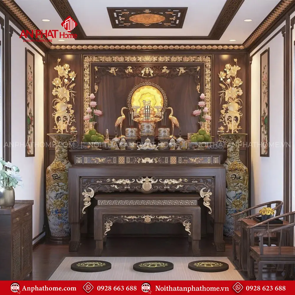 Phòng Thờ Biệt Thư Dát Vàng BT-2369 3 Phòng Thờ Biệt Thư Dát Vàng BT-2369