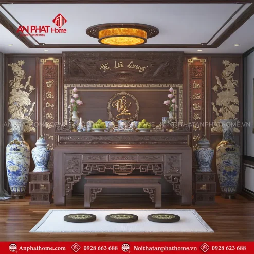 Phòng Thờ Cao Cấp Gỗ Gõ Đỏ BT-2338