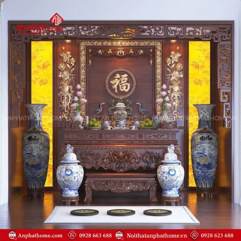 Phòng Thờ Cao Cấp Gỗ Hương Đá BT-2339