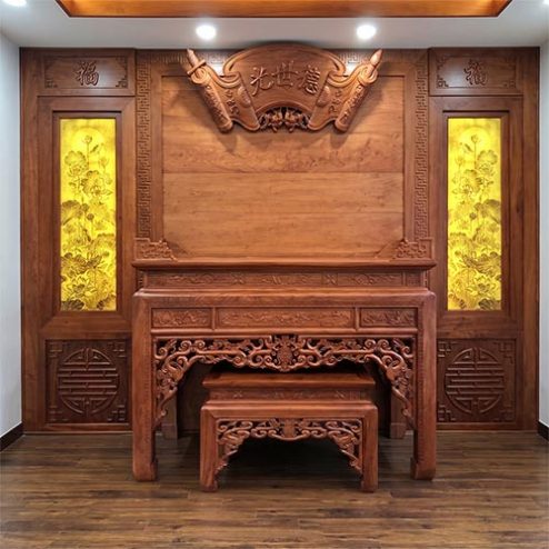 Phòng Thờ Cao Cấp Gỗ Hương Đá BT-2746