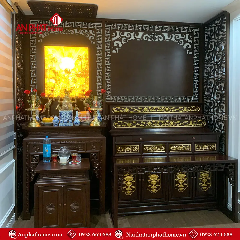 Phòng Thờ Cao Cấp Tủ Thờ Phật Và Gia Tiên BT-2548 5 Phòng Thờ Cao Cấp Tủ Thờ Phật Và Gia Tiên BT-2548