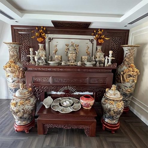 Phòng Thờ Đẹp Án Gian Thờ Cao Cấp Gỗ Gụ BT-2586