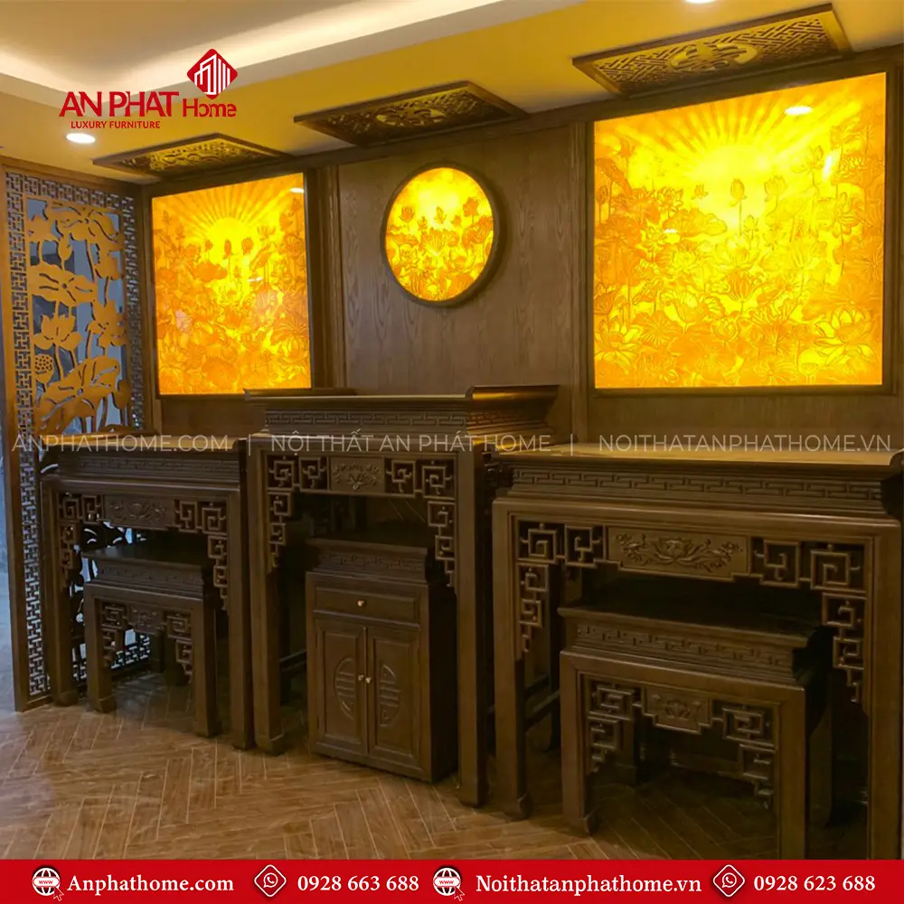 Phòng Thờ Đẹp Cổ Điển Gỗ Gõ Cao Cấp BT-2473 9 Phòng Thờ Đẹp Cổ Điển Gỗ Gõ Cao Cấp BT-2473