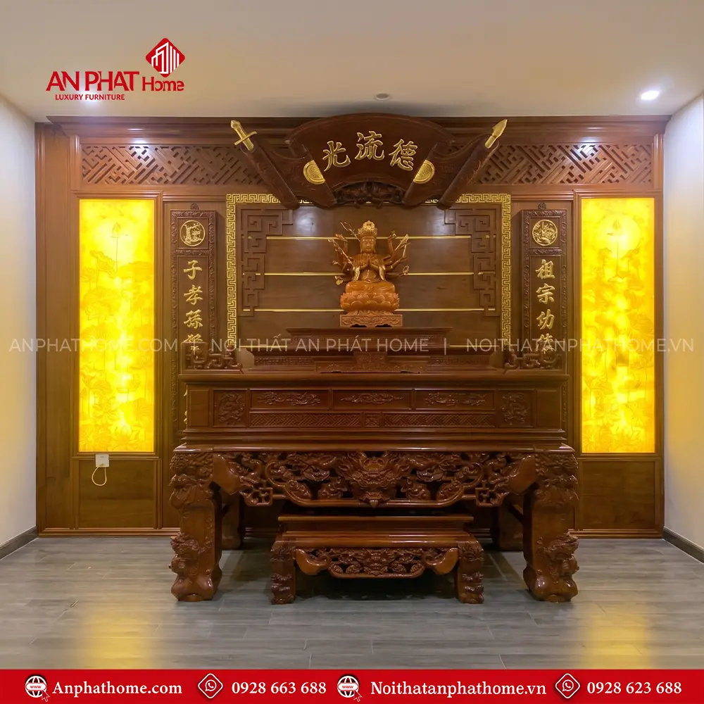 Phòng Thờ Đẹp Cổ Điển Gỗ Gụ BT-2518 9 Phòng Thờ Đẹp Cổ Điển Gỗ Gụ BT-2518
