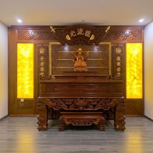 Phòng Thờ Đẹp Cổ Điển Gỗ Gụ BT-2518