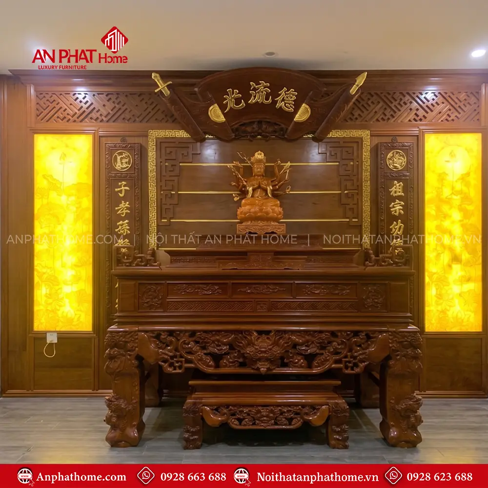 Phòng Thờ Đẹp Cổ Điển Gỗ Gụ BT-2518 12 Phòng Thờ Đẹp Cổ Điển Gỗ Gụ BT-2518