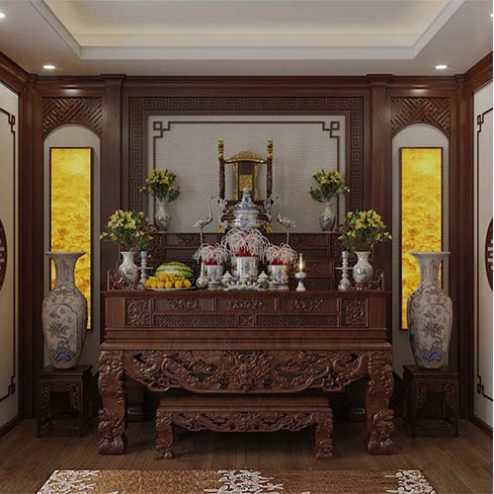 Phòng Thờ Đẹp Gỗ Gụ BT-2481